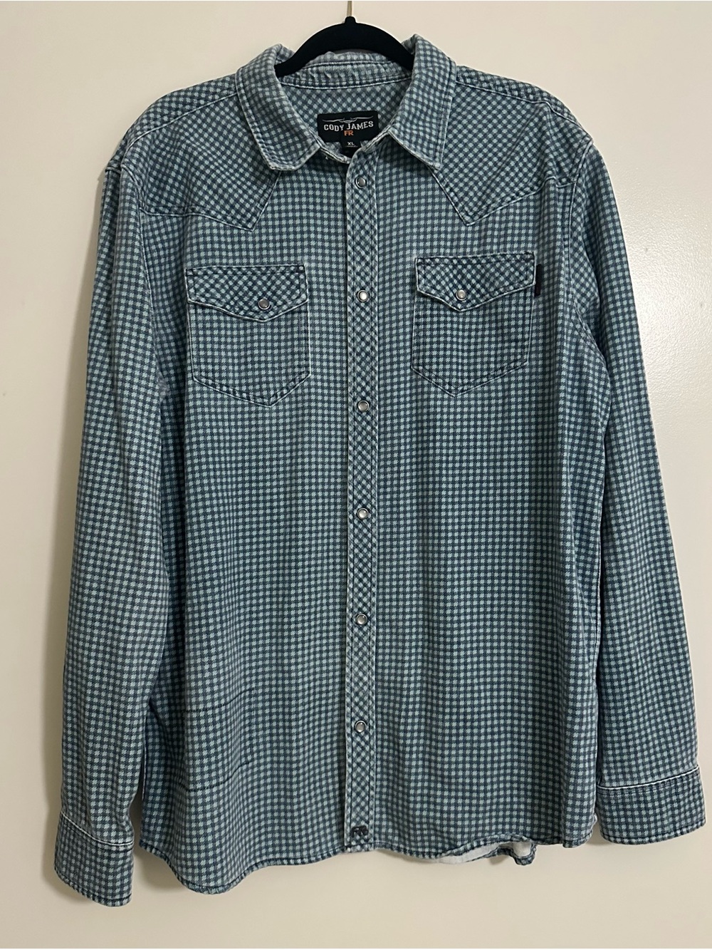 Cody James Blue Checked FR Western Button-Up Shirt